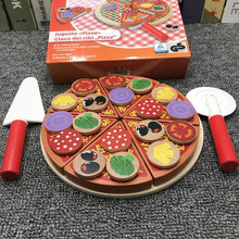 Load image into Gallery viewer, 50103AC-Children&#39;s educational toys play house wooden kitchen simulation food pizza cutting fun 
