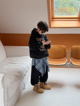 將圖片載入圖庫檢視器 2025D201TG-冬季韓版卡通印花加絨休閒連帽兩件套
