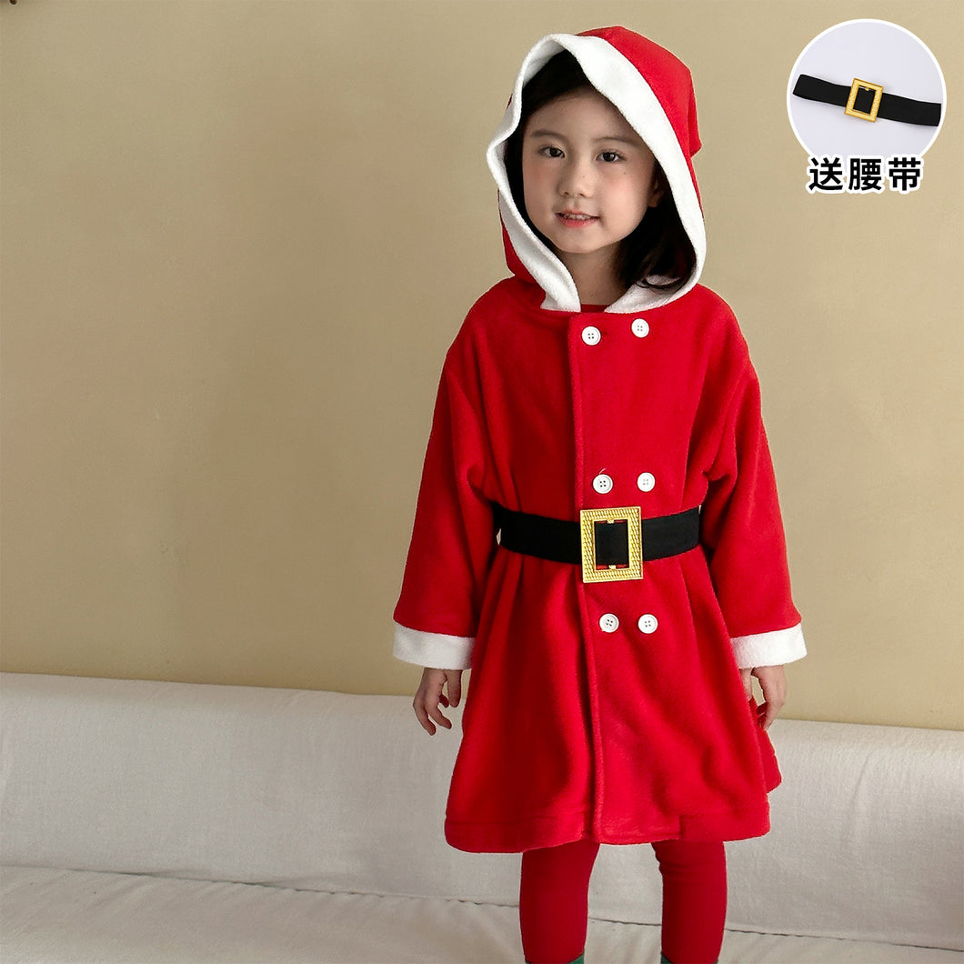 DQ250657SE-秋冬季聖誕麋鹿披風連帽斗篷外套