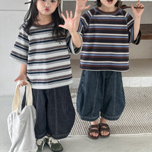 Load image into Gallery viewer, 26X24PA-夏季｜明線拼接｜兒童牛仔七分褲
