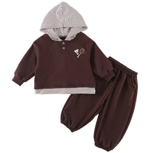 將圖片載入圖庫檢視器 CZ260895TG-春秋運動套裝｜假兩件衛衣褲
