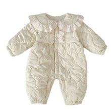 Load image into Gallery viewer, H10636LS-冬季碎花翻領加絨連體爬服（加厚）
