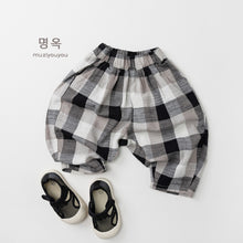 將圖片載入圖庫檢視器 26078PA-春夏｜格紋寬鬆｜哈倫長褲
