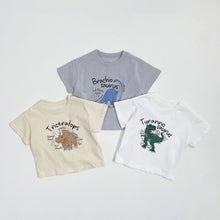Load image into Gallery viewer, 51411SE-Summer Korean version of children&#39;s dinosaur print short-sleeved top 
