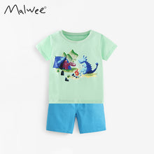 將圖片載入圖庫檢視器 10043TG-夏季男童圓領短袖套裝
