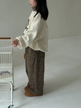 將圖片載入圖庫檢視器 2025D80PA-冬季韓版豹紋加絨直筒長褲

