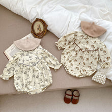 Load image into Gallery viewer, K2772LS-Autumn Corduroy Floral Long Sleeve Triangle Bodysuit 
