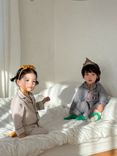 將圖片載入圖庫檢視器 CJ260869TG-春秋季兒童純棉格子家居兩件套
