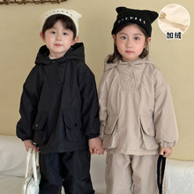 Load image into Gallery viewer, DZ250647TG-秋冬季韓版連帽加絨衝鋒衣兩件套
