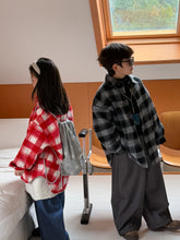 將圖片載入圖庫檢視器 2025D200SE-冬款韓版加棉格子 毛呢中長外套
