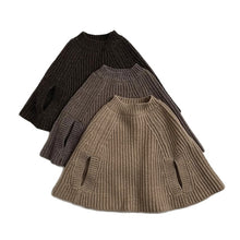 將圖片載入圖庫檢視器 MY7503SE-冬季毛衣披肩｜嬰童保暖斗篷
