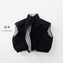 將圖片載入圖庫檢視器 25226SE-冬季韓版個性兩面穿夾棉拉鍊馬甲背心
