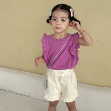 將圖片載入圖庫檢視器 XZ260983TG-夏季｜純棉花邊｜背心短褲套裝
