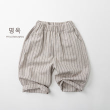 將圖片載入圖庫檢視器 26063PA-春夏｜棉麻條紋｜透氣長褲
