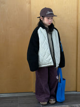 將圖片載入圖庫檢視器 2025D221SE-冬季韓版菱形壓紋拼接袖保暖外套
