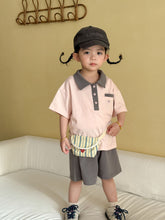 將圖片載入圖庫檢視器 XZ260935TG-夏季｜POLO休閒｜短褲套裝
