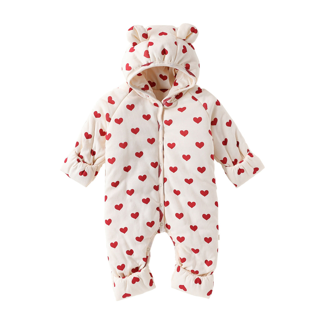 D25293LS-冬季北歐風夾棉熊耳多連帽外出連體衣