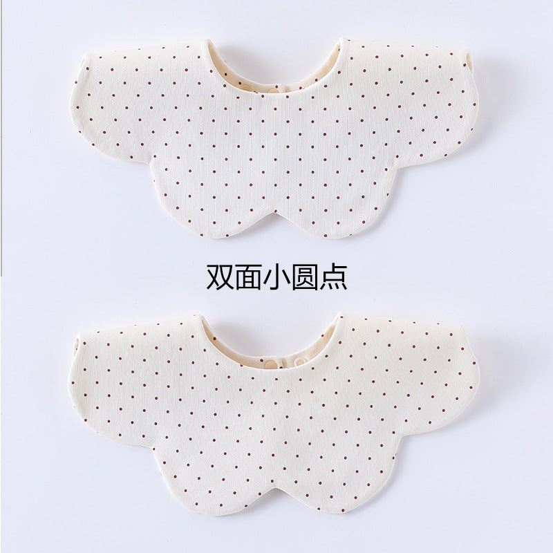 D25016AC-嬰兒純棉雙面花瓣新生兒圍兜【二件起批】