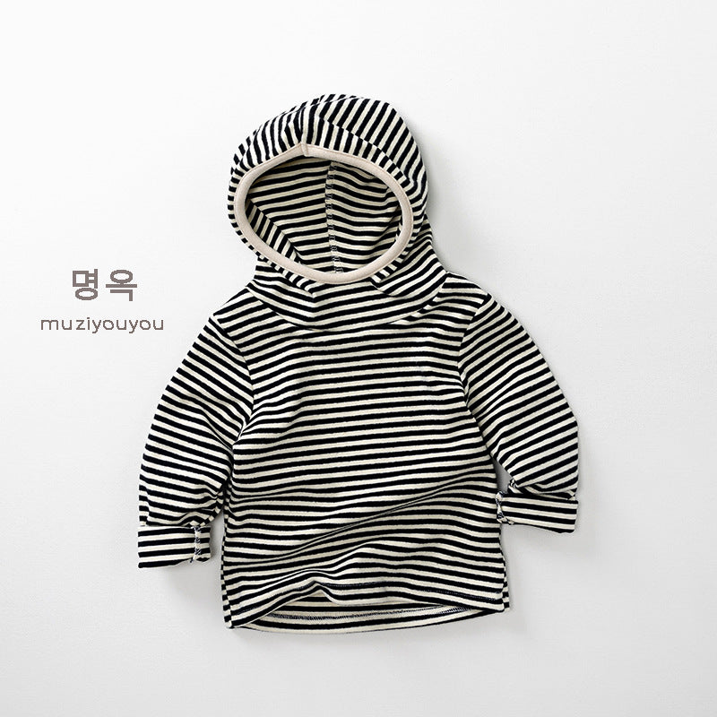 25207SE-秋冬韓版百搭鋪絨保暖連帽上衣