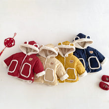 將圖片載入圖庫檢視器 ZDW5309SE-冬季小熊加絨連帽加厚棉外套
