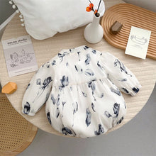 Load image into Gallery viewer, 2401407LS-Spring and Autumn Chinese Style Chiffon Ink Printing Bodysuit

