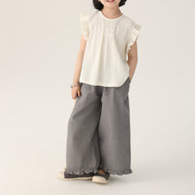 Load image into Gallery viewer, BB2519PCW-Summer Girls Striped Lace Parent-child Cropped Pants 
