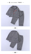 將圖片載入圖庫檢視器 CJ260869TG-春秋季兒童純棉格子家居兩件套
