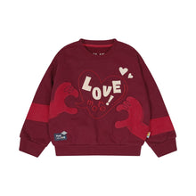 Load image into Gallery viewer, YM3511SE-Autumn and winter LOVE round neck plus velvet embroidered loose long-sleeved top 
