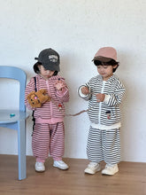 將圖片載入圖庫檢視器 CZ260891TG-條紋連帽運動休閒兩件套
