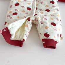 將圖片載入圖庫檢視器 ZDL5682LS-冬季嬰幼兒喜慶中國風拼色加絨連體衣
