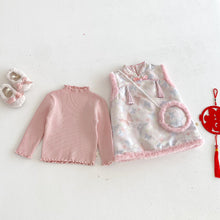 將圖片載入圖庫檢視器 ZDQ5628LS-冬季復古中國風流蘇夾棉背心裙（含配飾) &amp; 針織衣
