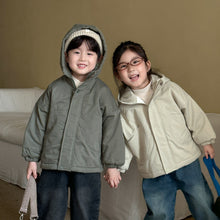 將圖片載入圖庫檢視器 DM250637SE-冬季加絨燈芯絨連帽保暖棉服外套
