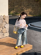 Load image into Gallery viewer, OPC2624PA-春季女童百搭假兩件裙擺牛仔長褲
