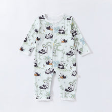 Load image into Gallery viewer, D24399LS-Autumn pure cotton animal print round neck long sleeve romper 
