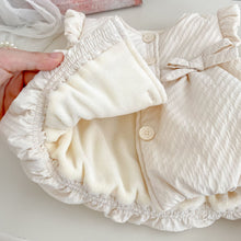 將圖片載入圖庫檢視器 H10669SE-冬季加絨蝴蝶結馬甲&amp;刷絨上衣&amp;喇叭長褲
