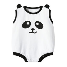 將圖片載入圖庫檢視器 QT10006LS-夏季笑臉貓熊無袖三角爬服
