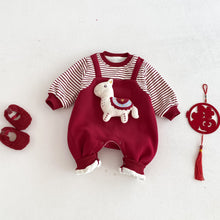 Load image into Gallery viewer, ZDL5680LS-冬季小馬加絨連身衣｜拜年爬服款
