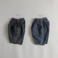將圖片載入圖庫檢視器 1041PA-夏季韓版寬鬆水洗柔軟牛仔六分短褲
