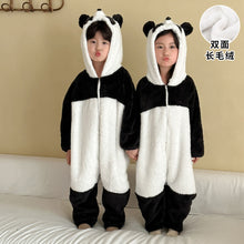 Load image into Gallery viewer, DL250658LS-秋冬季熊貓加厚法蘭絨連體睡衣
