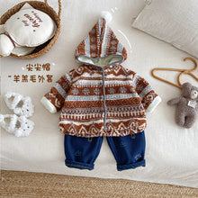 Load image into Gallery viewer, ZDW5108SE-冬季加絨復古提花連帽外套
