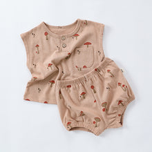 Load image into Gallery viewer, D24329TG-Summer Nordic style pure cotton sleeveless children&#39;s printed two-piece suit 
