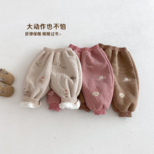 Load image into Gallery viewer, ZDK5281PA-冬季加絨涂鴉貼標休閒長褲
