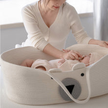 Load image into Gallery viewer, yt006AC-Portable pure cotton woven Nordic style baby basket sleeping basket
