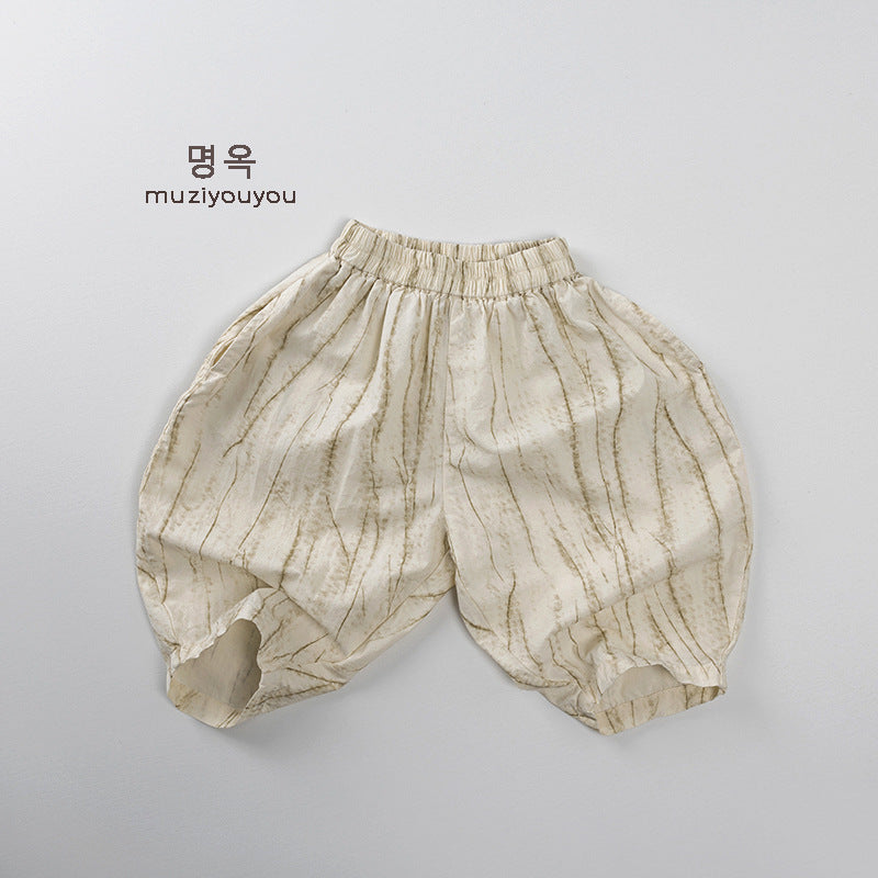 25116PA-夏日薄款繽紛清涼純棉防蚊褲