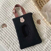 將圖片載入圖庫檢視器 548AC-韓版刺繡小動物卡通可愛抽出式便攜收納抽紙盒
