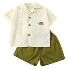 將圖片載入圖庫檢視器 XZ260959TG-夏季｜純棉短袖｜襯衫連衣裙套裝
