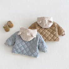 Load image into Gallery viewer, ZDW5241SE-冬季加厚絎線小熊連帽棉服外套
