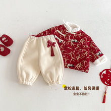 將圖片載入圖庫檢視器 ZDK5705PA-冬季喜慶中國風小馬配飾加絨長褲
