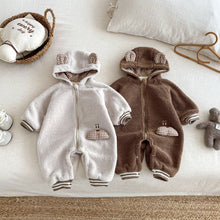 將圖片載入圖庫檢視器 ZDL5181LS冬季顆粒絨連身衣｜毛毛連帽爬服
