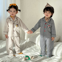 將圖片載入圖庫檢視器 CJ260869TG-春秋季兒童純棉格子家居兩件套
